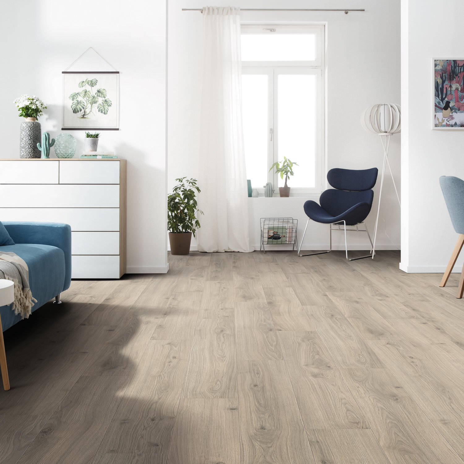 HARO Laminat Eiche Emilia samtgrau authentic soft Landhausdiele 4V | Tritty 100 | 2. Wahl | 15,5 m²-4018427448059