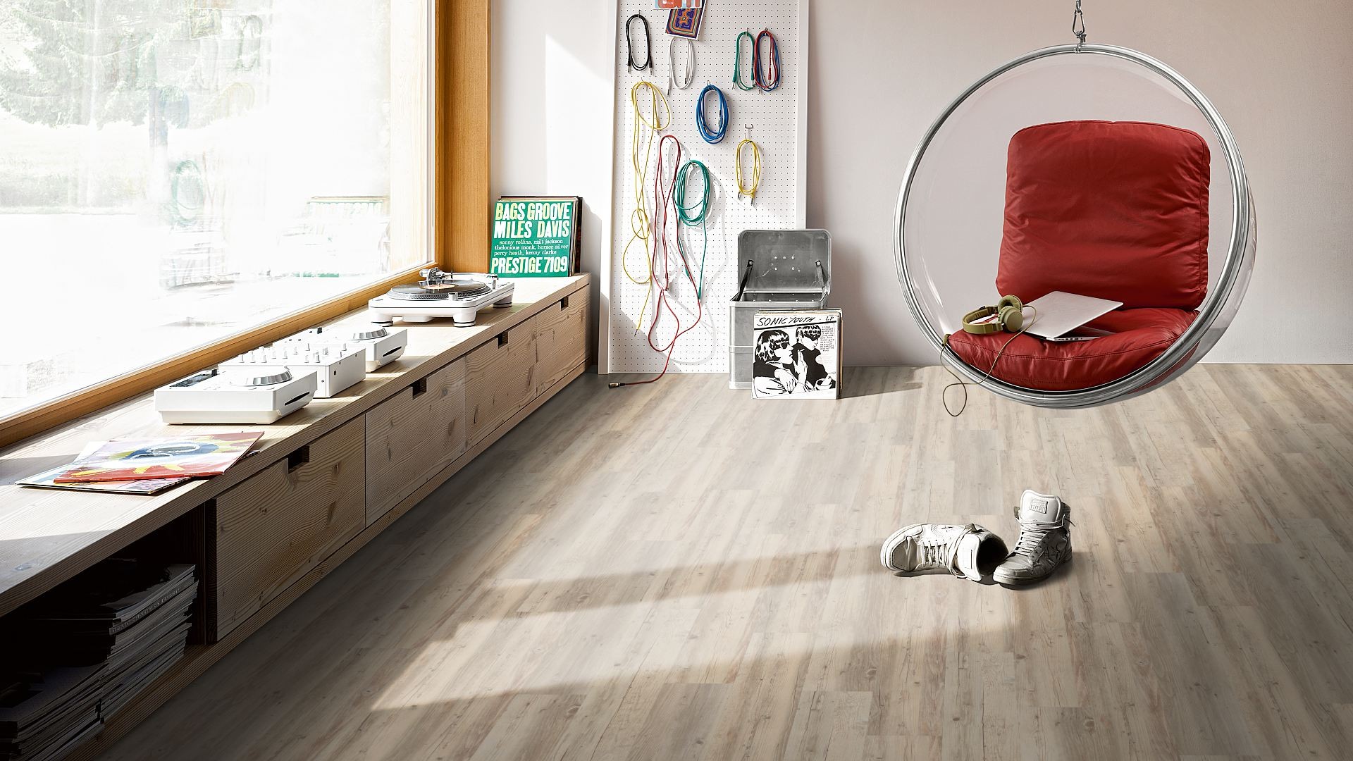 Vinyl Pinie weiß geölt Landhausdiele Sägeraue Struktur | Classic 2050-4014809145097