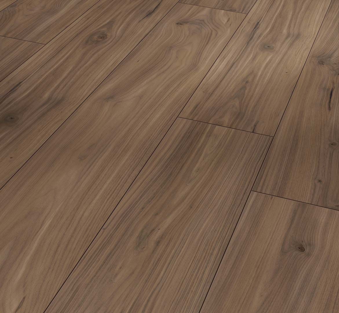 PARADOR Laminat Nussbaum Galant natur Seidenmatte Struktur 4-seitige V-Fuge | Trendtime 6 | 24 m²-4014809168010