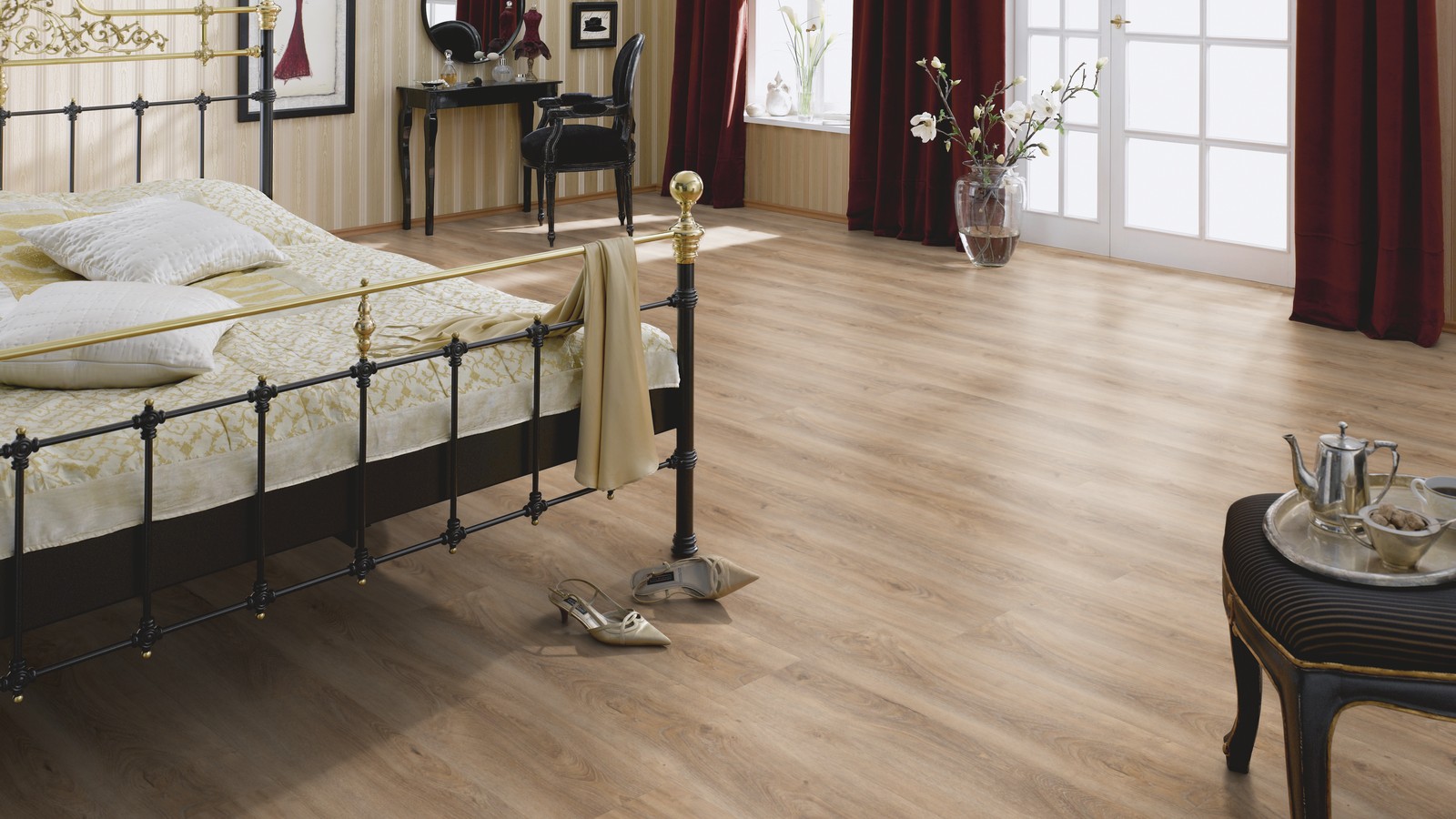 TER HÜRNE Vinylboden Eiche Malaga beigebraun Lange Landhausdiele | Bright Choice Compact | 13 m²-4012853110894