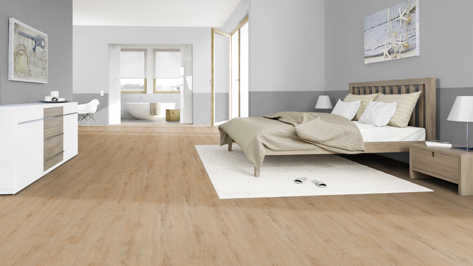 TER HÜRNE Vinylboden Eiche Gent beigebraun Landhausdiele G03 | Bright Choice Perform | 33 m²-4012853140990