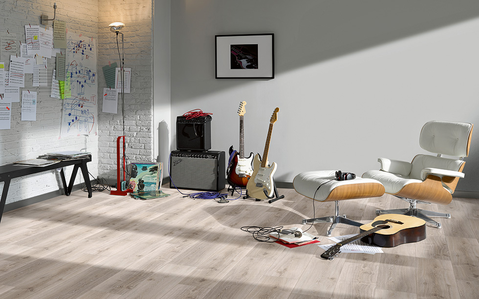 PARADOR Vinylboden Eiche grau geweißt Landhausdiele 4-seitige Fase | Basic 5.3-4014809203315