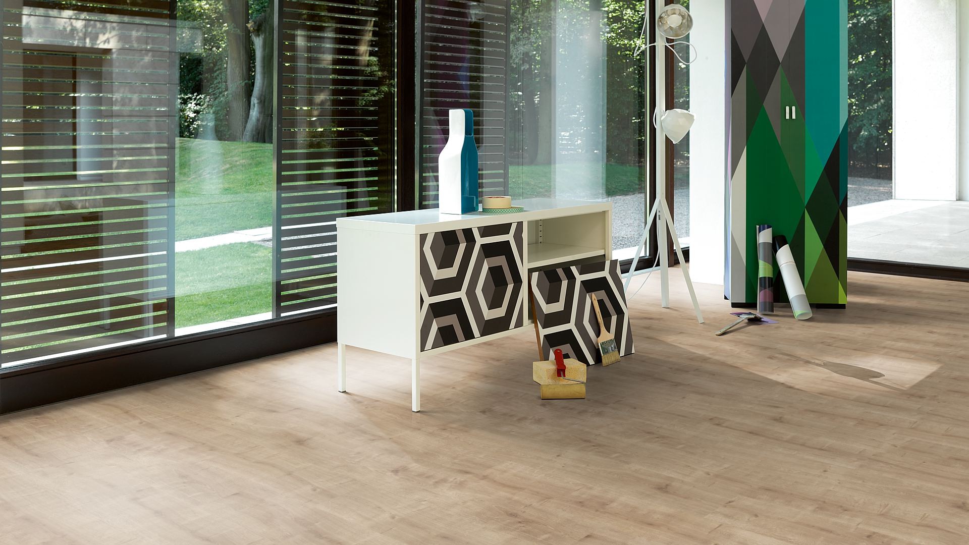 PARADOR Laminat Eiche geschliffen Landhausdiele 4-seitige Mini-V-Fuge | Basic 400 | 2. Wahl-4014809139997