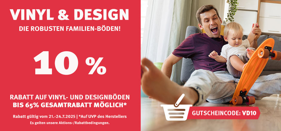 Aktion Vinyl- und Designböden mit 10% Rabatt
