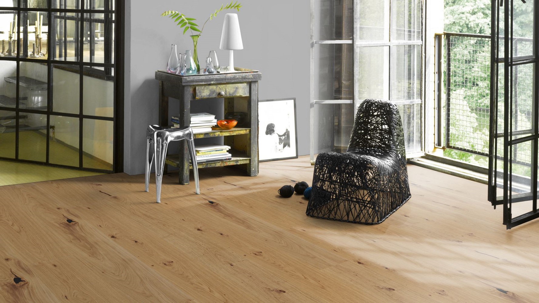 PARADOR Parkett Eiche Rustic Natural Großdiele lackversiegelt matt 4-seitige Minifase | Trendtime |-4014809199991