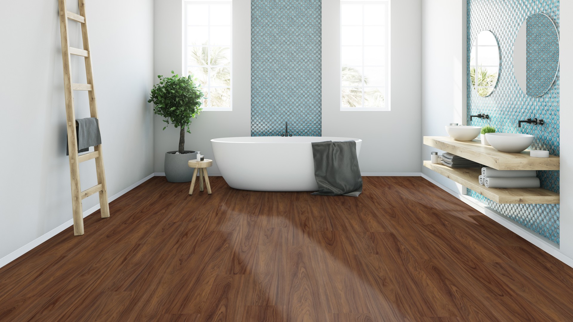 TER HÜRNE Design-Vinylboden Nussbaum Dubai Lange Landhausdiele D12 | Grand Choice Perform-4012853152184