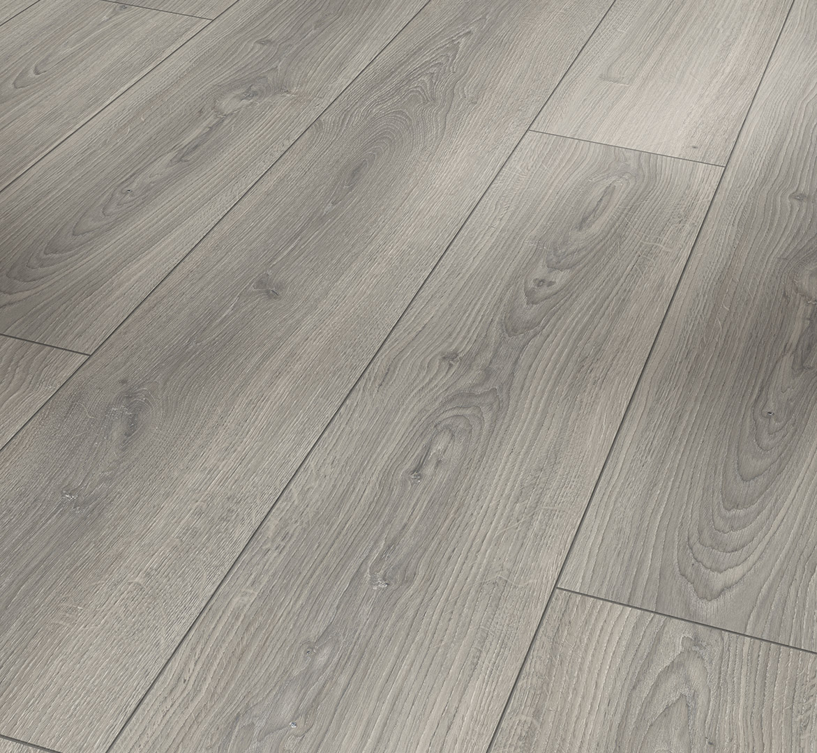 PARADOR Laminat Eiche Studioline lichtgrau Naturstruktur Schlossdiele 4-seitige V-Fuge | Trendtime 6-4014809238546
