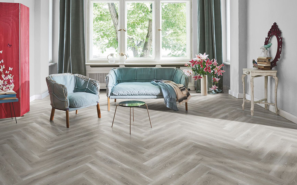 PARADOR Laminat Eiche Vintage grau Antikmattstruktur 4-seitige V-Fuge | Trendtime 3 | 15 m²-4014809191315