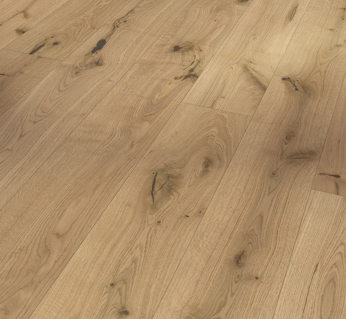 PARADOR Parkett Eiche leicht geweißt Landhausdiele lackversiegelt matt 4-seitige Minifase | Basic 11-5