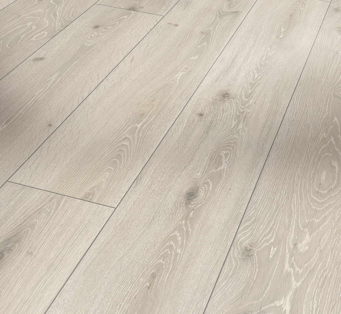 PARADOR Laminat Eiche Castell weiß lasiert Schlossdiele 4-seitige V-Fuge | Trendtime 6-4014809150732