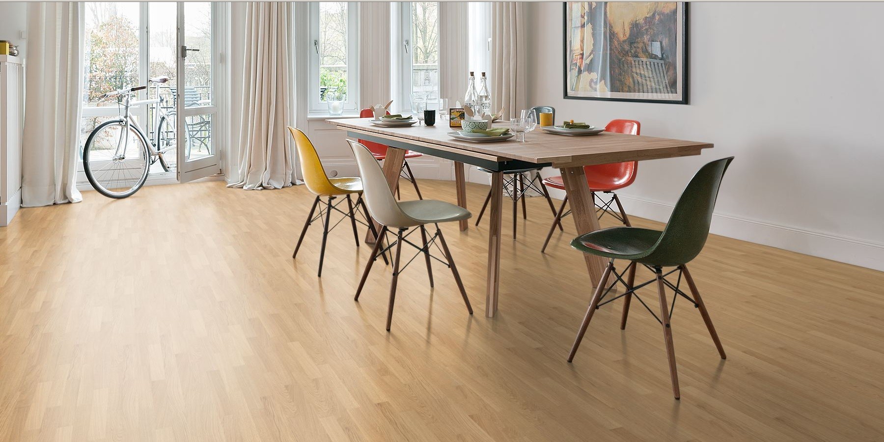 HARO Laminat Buche beige Pore Schiffsboden 3-Stab | Tritty 75 | 32 m²-4018427242428