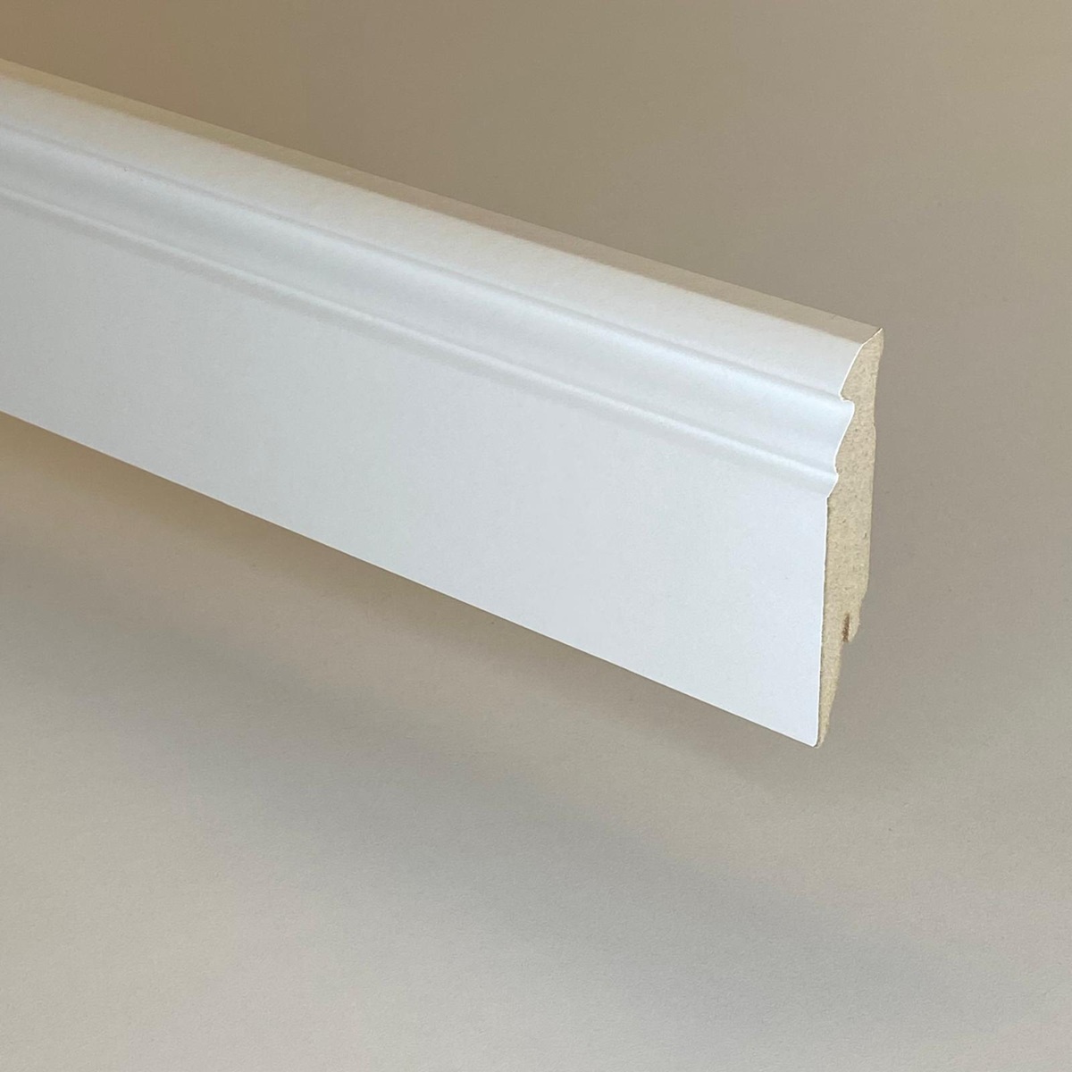 BELLFLOOR Dortmunder Profil Sockelleiste SL 80 Weiß 18 x 80 x 2380 mm