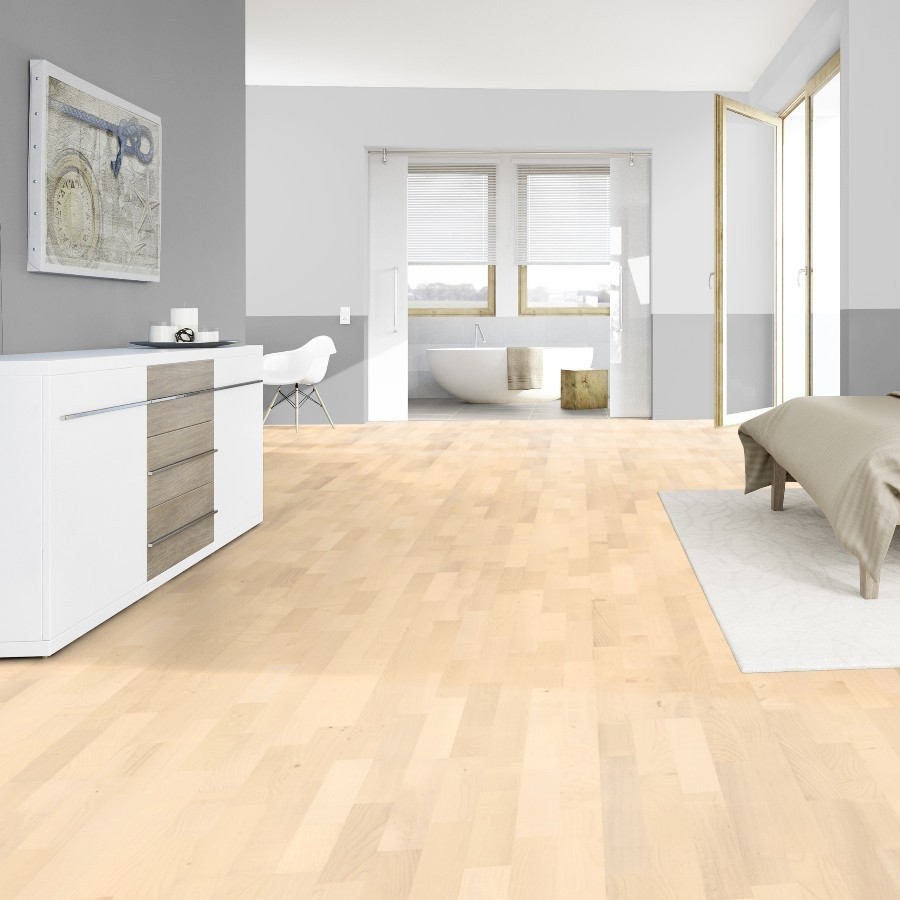 PARADOR Parkett Ahorn kanadisch Schiffsboden 3-Stab lackversiegelt matt weiß | Sonderedition | 18 m²-4014809124856