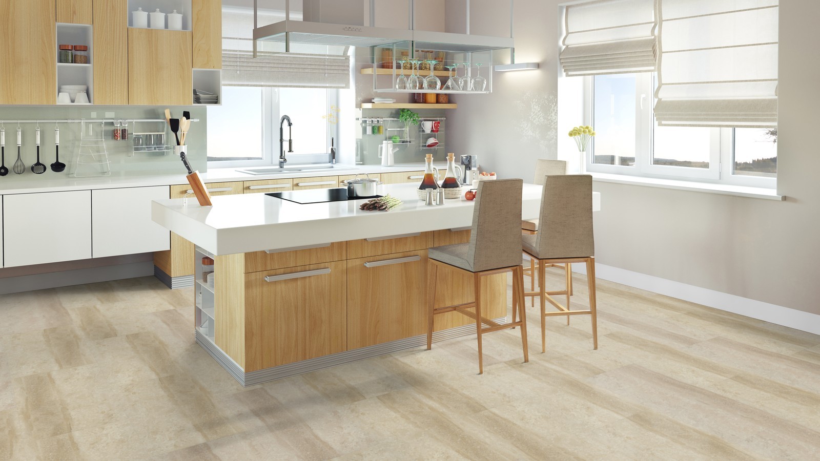 TER HÜRNE Vinylboden Stein Nizza hellbeige Naturstein J03 | Stone Choice Compact-4012853128639