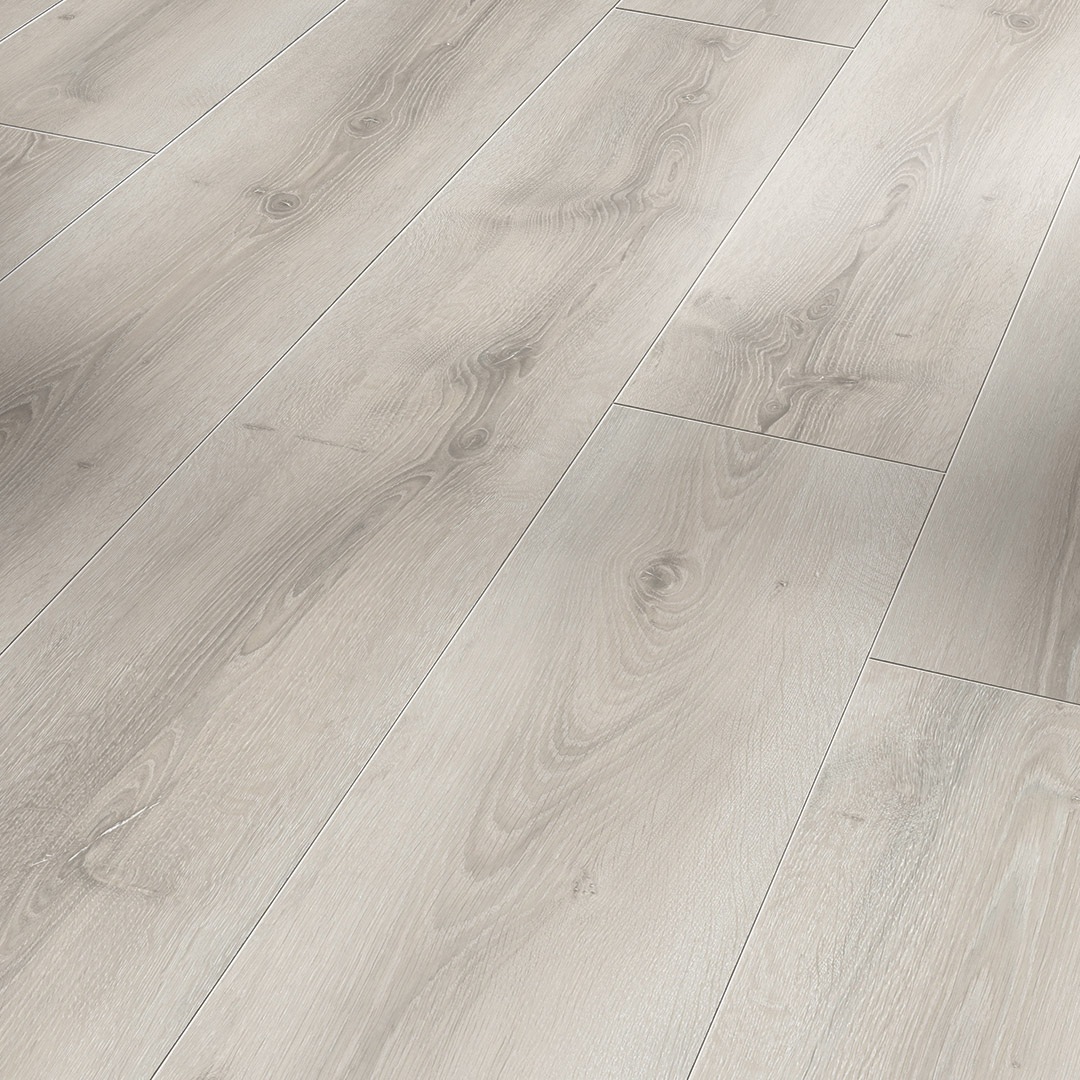 PARADOR Laminat Eiche Askada weiß gekälkt Naturstruktur Landhausdiele 4-seitige V-Fuge | Basic 600 XL-4014809266013