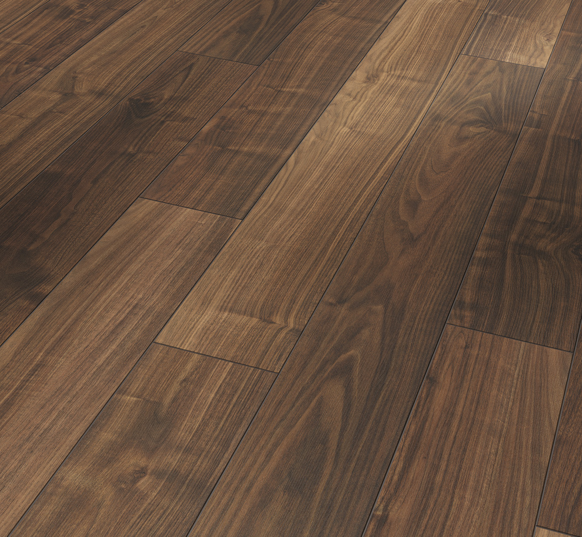 PARADOR Laminat Walnuss Holzstruktur Landhausdiele 4-seitige Mini-V-Fuge | Trendtime 1 - siehe 32907-4014809150312