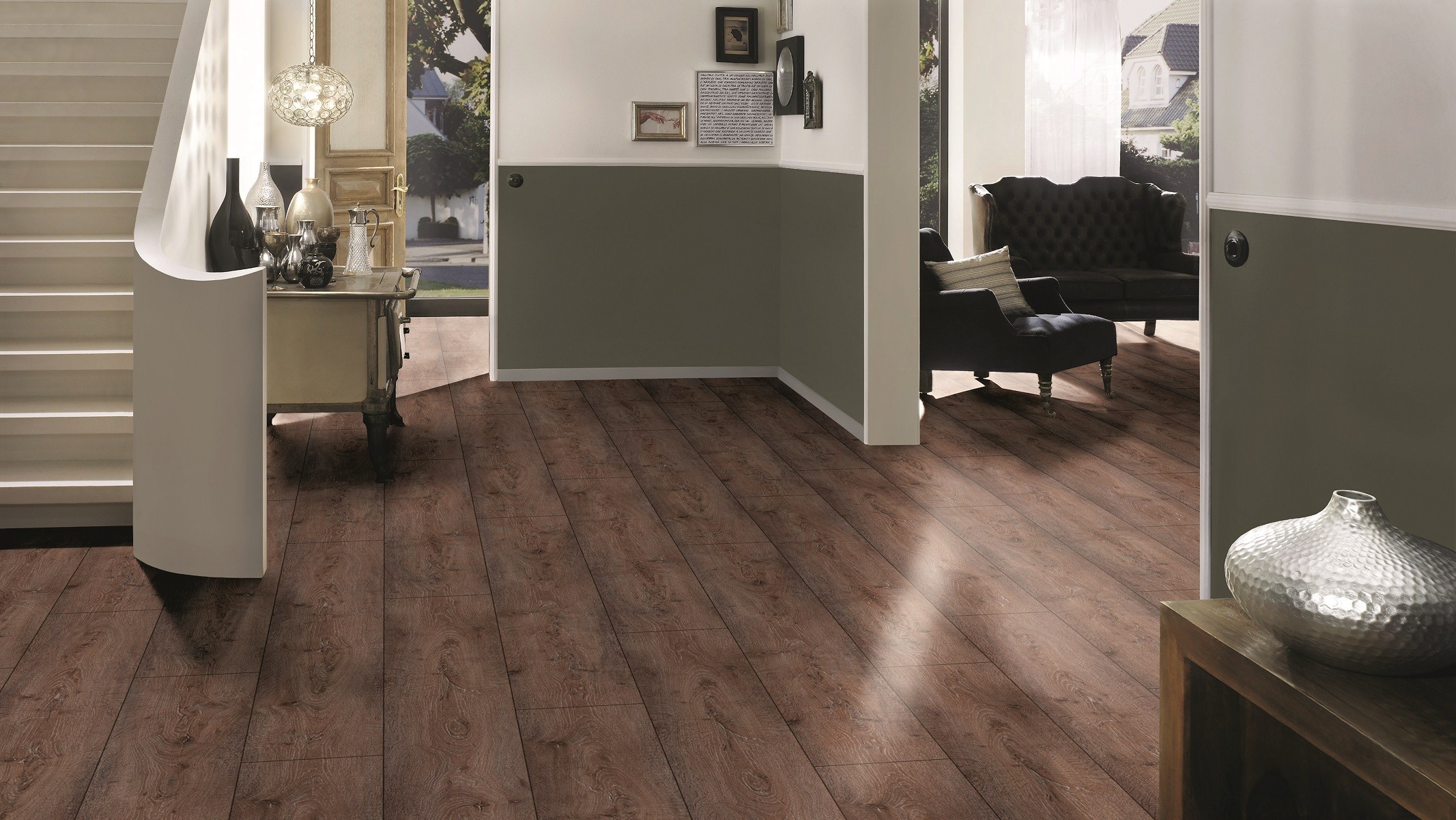 TER HÜRNE Laminat Eiche moorbraun Landhausdiele 4-seitige V-Fuge | Courage Line-4012853095030 guenstig bei bodenverkauf.de kaufen TER HÜRNE Laminat Eiche moorbraun Landhausdiele 4-seitige V-Fuge | Courage Line-4012853095030