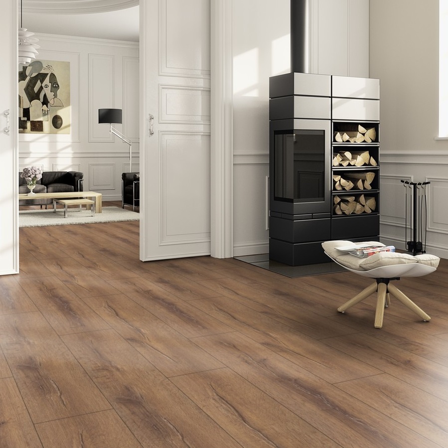 TER HÜRNE Laminat Eiche rustik sepiabraun Landhausdiele 4-seitige V-Fuge | Courage Line | 16 m²-4012853120770