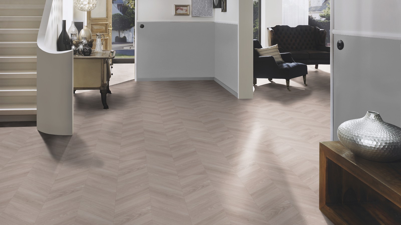 TER HÜRNE Vinylboden Eiche Sofia beige Fischgrät J11 | Stone Choice | 21 m²-4012853128684 TER HÜRNE Vinylboden Eiche Sofia beige Fischgrät J11 | Stone Choice | 21 m²-4012853128684