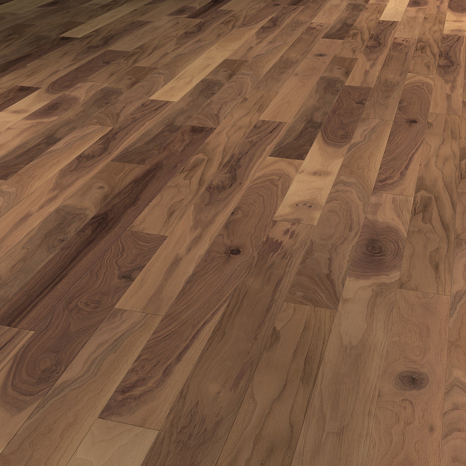 TER HÜRNE Parkett Nussbaum Landhausdiele mattlackiert | Straight Collection | 32 m²-4012853078378