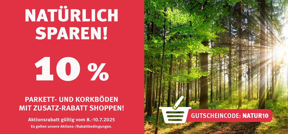 Aktion Parkett- und Korkböden mit 10% Rabatt