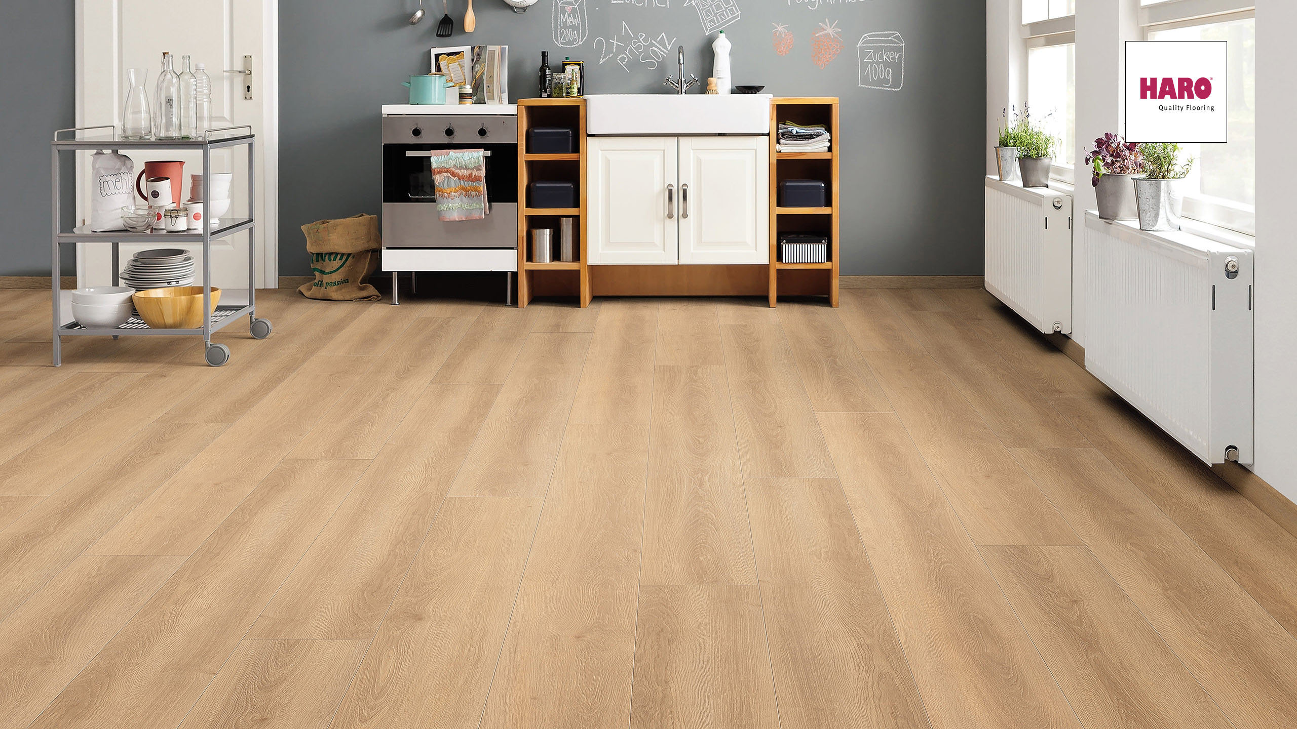 HARO Laminat Eiche Vienna hell Landhausdiele 4V | Tritty 100 Gran Via Sonderedition | 10 m²-4018427340261