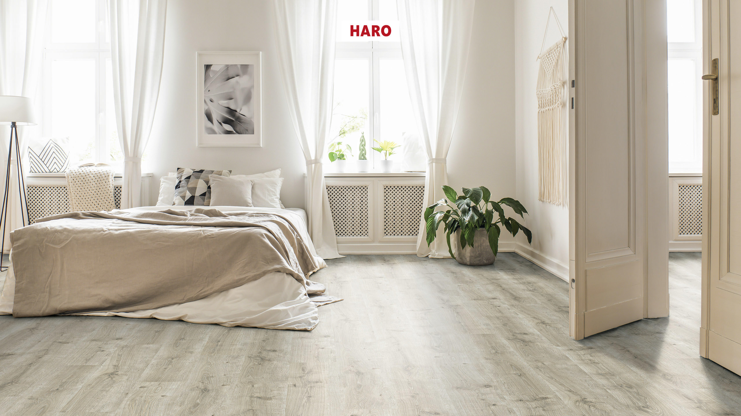 HARO Laminat Eiche Breda weiß strukturiert Landhausdiele 4V | Sonderedition NKL32-4018427540661