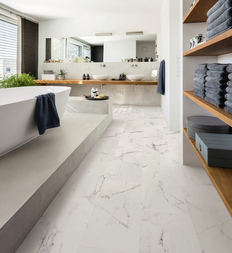 HARO Vinylboden Piazza 4V Marmor weiß Steinstruktur | DISANO SmartAqua | 2. Wahl | 11,5 m²