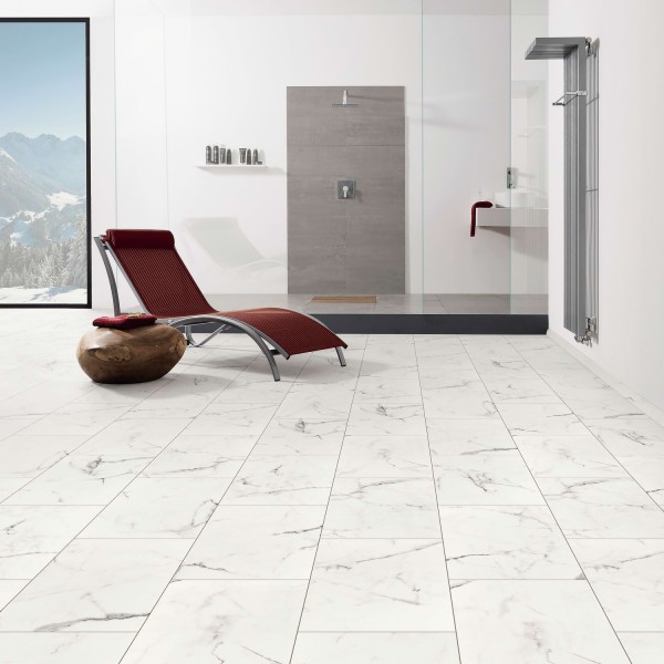 HARO Designboden Piazza 4V Marmor weiß Steinstruktur | DISANO SmartAqua | 2. Wahl | 7,5 m²